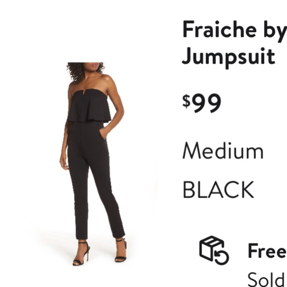 Vince Camaro Black Strapless jumpsuit